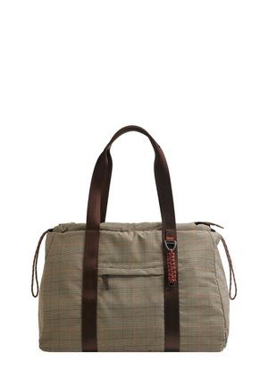 OYSHO, CHECK PRINT TOTE BAG - Cabas - brown