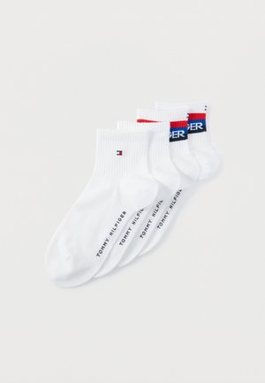 MEN QUARTER SPORT LOGO 4 PACK - Κάλτσες - white