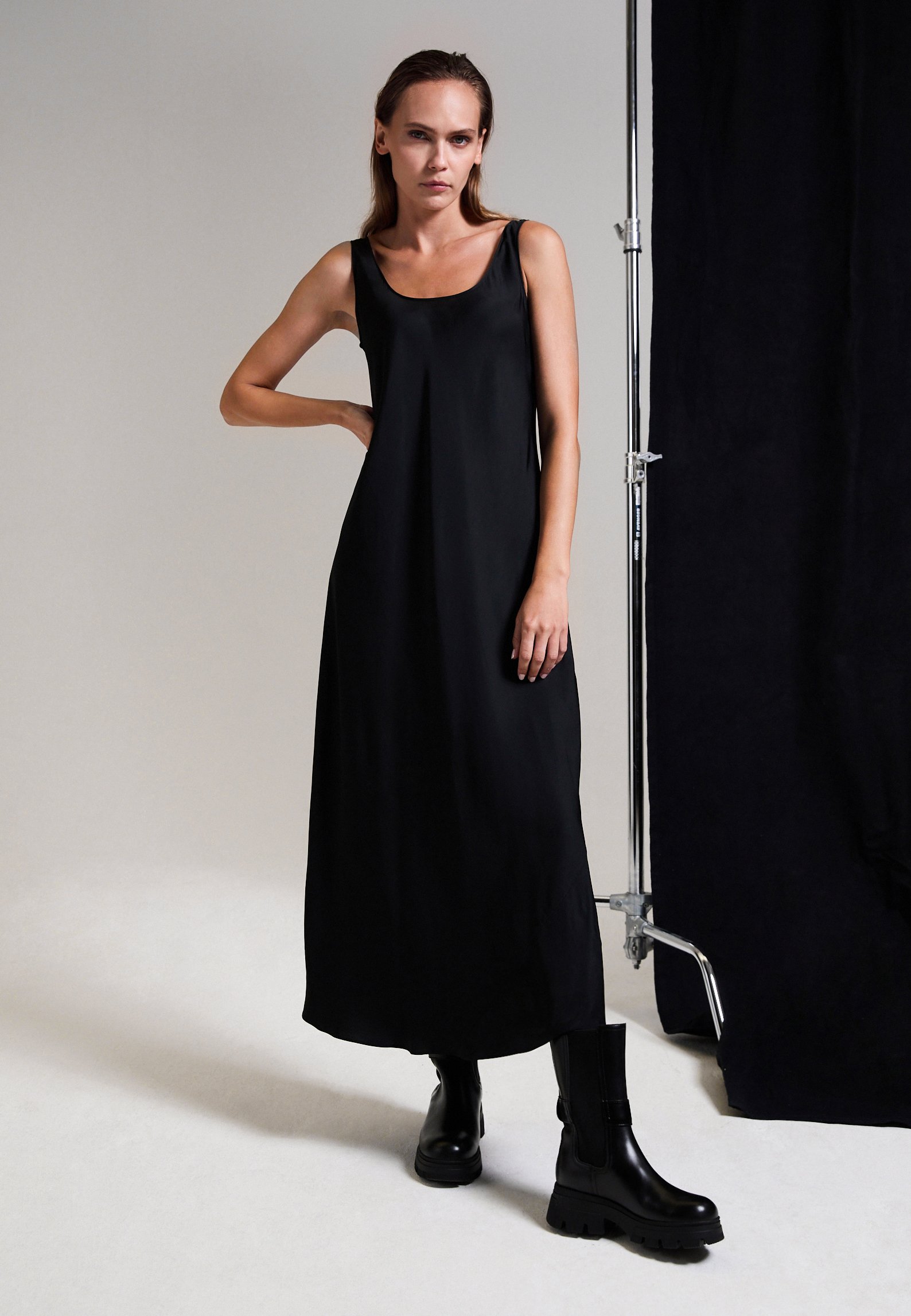 calvin klein black slip dress Calvin Klein Satin Viscose Slip Dress slip dresses shop at Booztlet