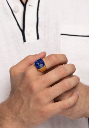 Nialaya GOLD SIGNET - Ring - gold   blue