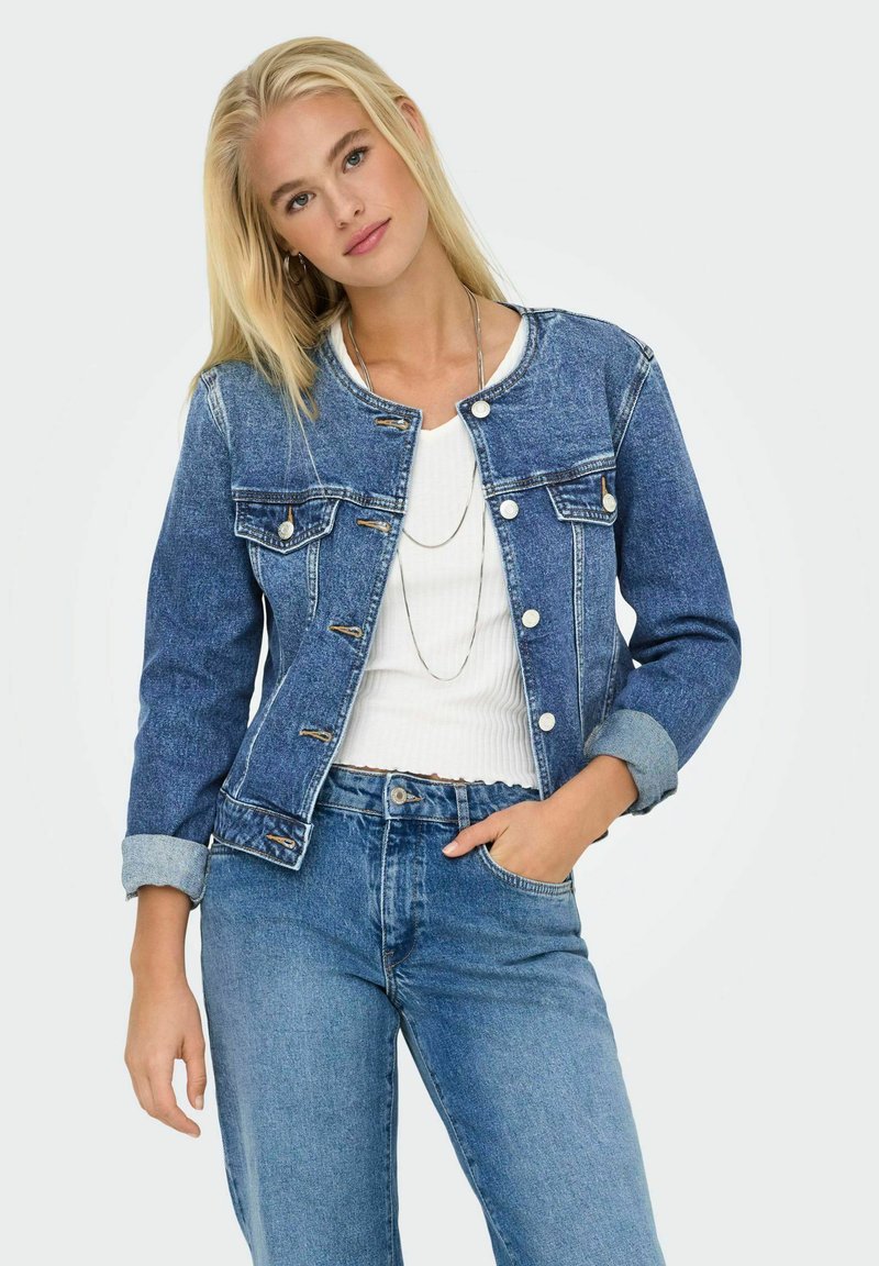 ONLY - ONLKATHY ROUND COLLAR  - Jeansjacke - medium blue denim, Vergrößern