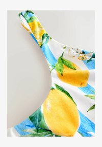 Neizbrano, white blue stripe lemon print