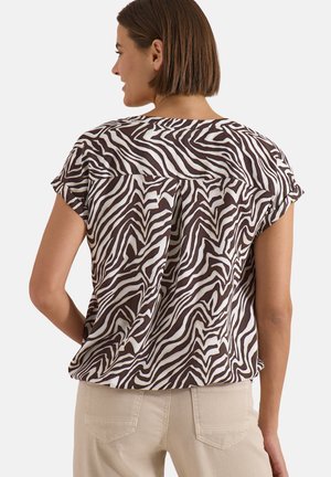 Cecil, BLUSE MIT SPLIT NECK UND ZEBRA-PRINT - Blouse - brown cacao