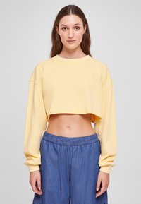 Urban Classics CROPPED FLOWER EMBROIDERY TERRY CREW - Mikina - vintagesun
