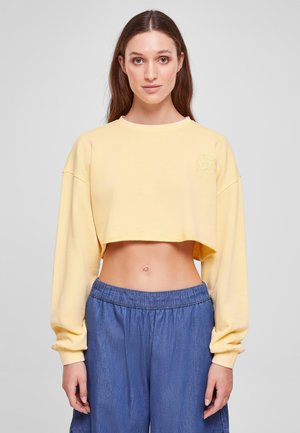 Urban Classics CROPPED FLOWER EMBROIDERY TERRY CREW - Sweatshirt - vintagesun
