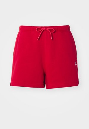Røde bomuldsshorts med elastisk talje og snoretræk. Har logoaccent på den nederste venstre side og sideskår for bevægelsesfrihed.