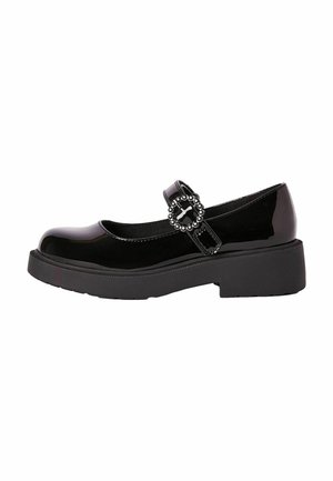 CHUNKY GEM BUCKLE MARY JANE SCHOOL - REGULAR FIT - Bokapántos balerina cipők - black