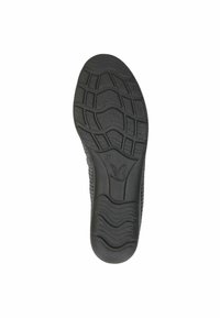 Fekete gumitalp, amely textúrált, mintázott tapadással rendelkezik, hullám mintával és logó részlettel. A forma lapos és ergonómikus.