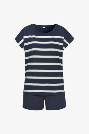s.Oliver, SHORTY SET - Pyjama - dunkelblau-weiß-gestreift