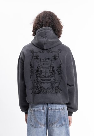 LIS BLACK WASHED FRONTZIP UNISEX - Hoodie - black washed
