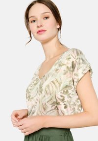 LolaLiza WITH LEAF - Marškinėliai su spaudiniu - khaki faded