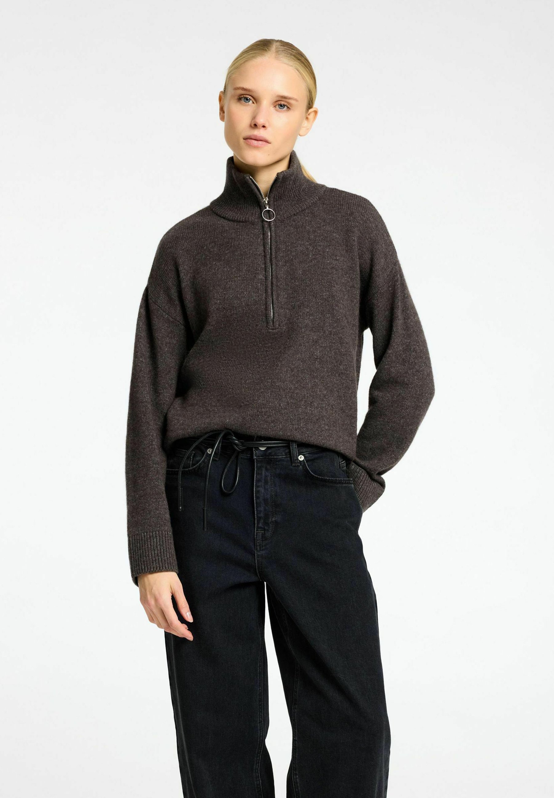 YASLIVIANA PULL À DEMI-FERMETURE ÉCLAIR | Rose | YAS® France