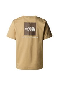 The North Face M SS BOX NSE TEE - T-shirts print - khaki stone white dune