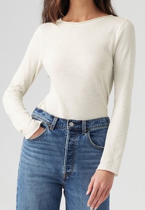 Langærmet T-shirt - beige