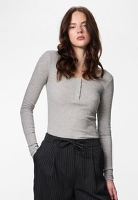 Pieces PCKITTE  - Long sleeved top - medium grey melange