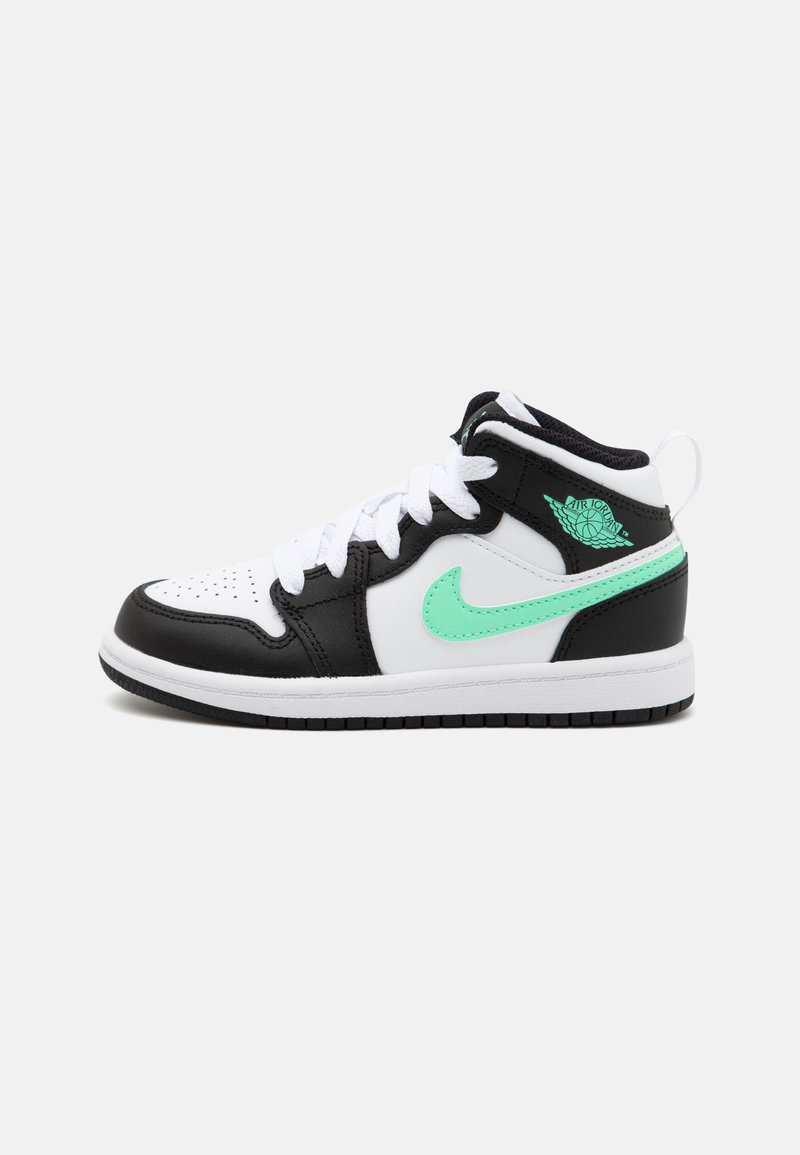 Jordan - JORDAN 1 MID UNISEX - Basketsko - white/green glow/black, Forstør