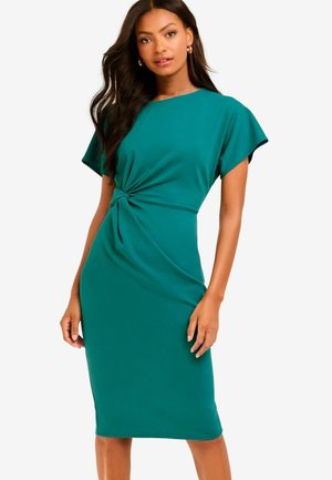TWIST SIDE ROUND NECK MIDI - Trikotaažkleit - teal blue