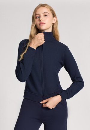 COLLO ALTO CON ZIP SENZA CAPPUCCIO - Felpa con zip - blu scuro