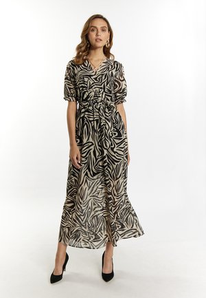 faina MIT ZEBRA - Maxi dress - beige schwarz