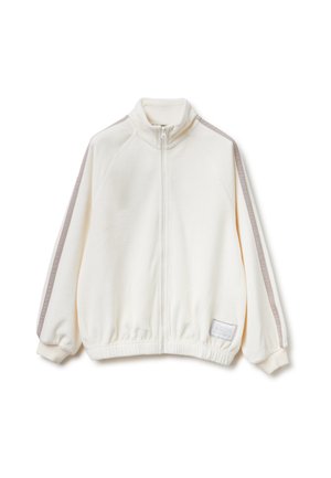 IN CHENILLE WITH HIGH NECK - Sweater met rits - white