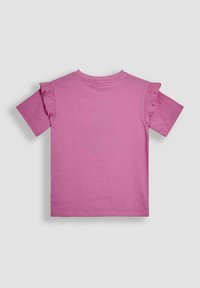 JoJo Maman Bébé REGULAR FIT-APPLIQUÉ FRILL SHOULDER - Tričko s potlačou - pink unicorn