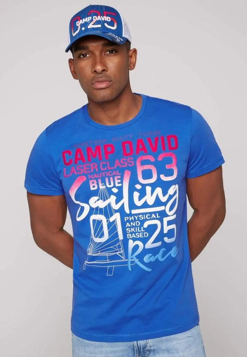 Camp David MIT PUFF PRINT MIT FARBVERLAUF TShirt print blu coastal