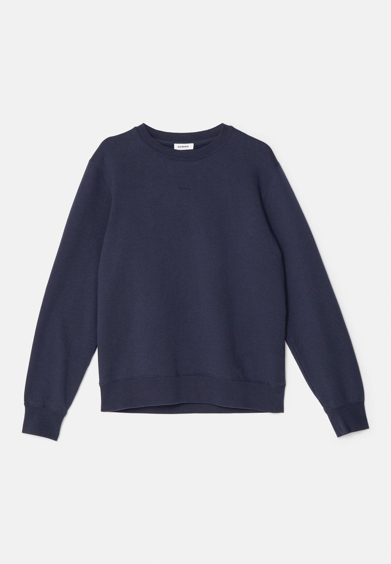 Marineblaue Sweatshirt aus weichem Material, mit Rundhalsausschnitt, langen Ärmeln und geradem Saum. Minimalistisches Design ohne Muster.