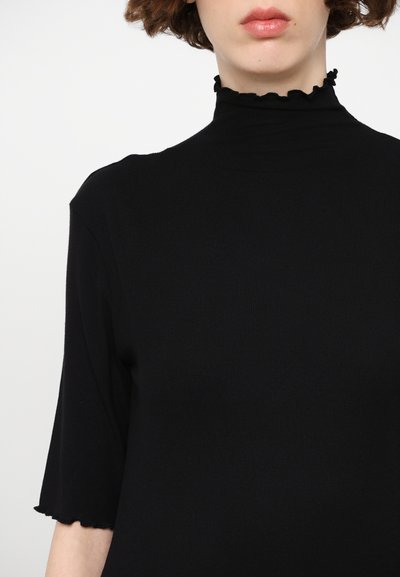Filippa K MOCK NECK TEE - T-shirts print - black