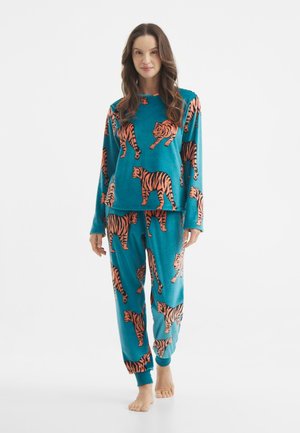 TIGER PRINT SET - Pyjama - teal