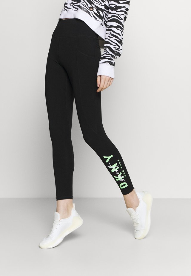 GRAPHIC SCRIPT LOGO HIGH WAIST LEGGING POCKETS - Collant - black