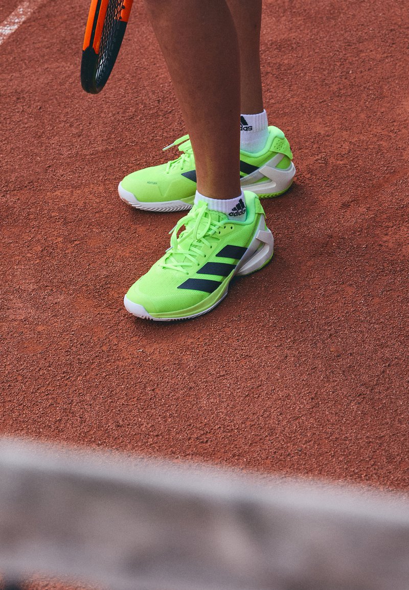 adidas Performance ADIZERO UBERSONIC 5 CLAY - Clay court tennis shoes -  lucid lemon iron metallic cloud white/neon yellow - Zalando.co.uk