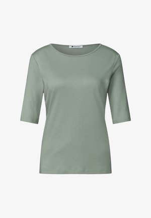 Street One, BASIC SOLID-COLOR CREW-NECK T-SHIRT - T-paita - eucalyptus green