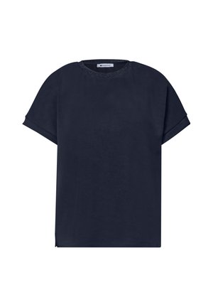 Street One, T-SHIRT IM SILK-LOOK MIT RUNDHALS - Camiseta básica - darkest blue