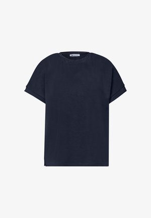 Street One, T-SHIRT IM SILK-LOOK MIT RUNDHALS - T-shirt basic - darkest blue