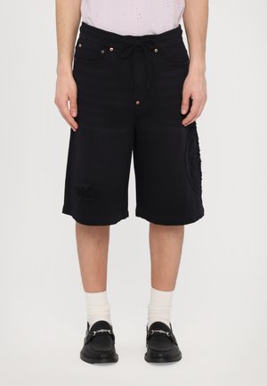 KAMON APPLIQUE - Jeansshorts - black