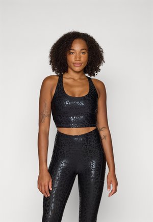 DKNY RACERBACK LONG LINE BRA - Light support sports bra - night cat black