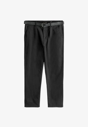 Mustad sirged, otse istuv mustad püksid, valmistatud puuvilla segust. Omavad vööd, kahte esikotti ja puhtaid jooni. Sile tekstuur, mitmekesine disain.