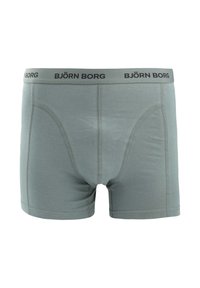 Groene katoenen blend boxershorts met een zwarte "BJÖRN BORG" tailleband, met een gladde textuur en functionele stikdetails.