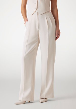 HIGH WAIST STRAIGHT  - Nadrágok - creme