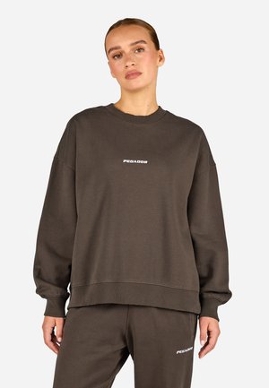 SELA - Sweatshirt - washed walnut brown white