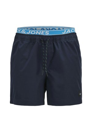 PSTMAUI DOUBLE WAISTBAND - Badeshorts - navy blazer neon light blue