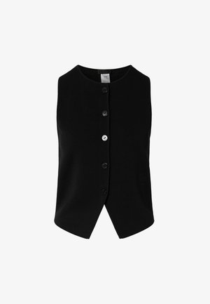 LIU JO, LIU JO KNIT VEST WITH LACE DETAIL - Chaleco - black