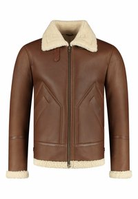 HUNTER SHEARLING LAMMY HERITAGE - Læderjakker - cognac brown
