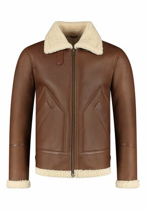 HUNTER SHEARLING LAMMY HERITAGE - Leren jas - cognac brown