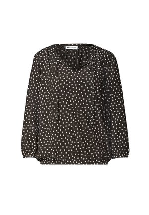 Street One, 3/4-ARM BLUSE MIT SPLIT NECK UND BÄNDERN - Blouse - black coffee