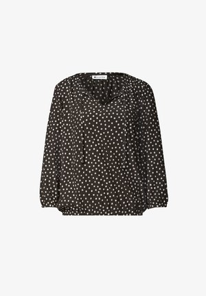 Street One, 3/4-ARM BLUSE MIT SPLIT NECK UND BÄNDERN - Blouse - black coffee