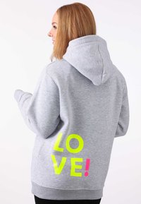 Zwillingsherz LOVE - Felpa con cappuccio - grau