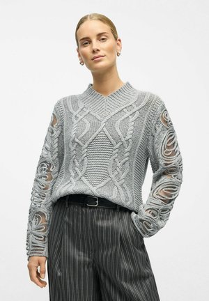 PULLOVER CHUNKY - Pullover - light grey melange