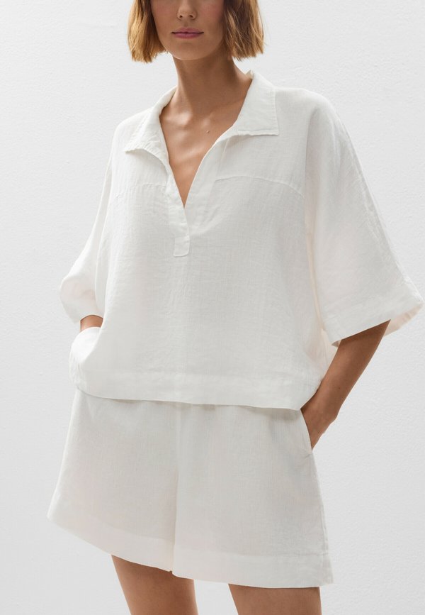 OVERSIZE SHORT-SLEEVED LINEN - Bluse
