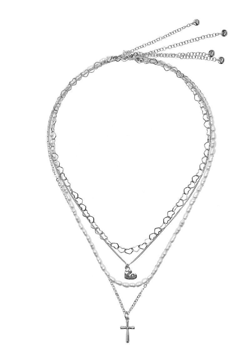 PULL&BEAR 4PACK Necklace silver coloured/silvercoloured Zalando.ie